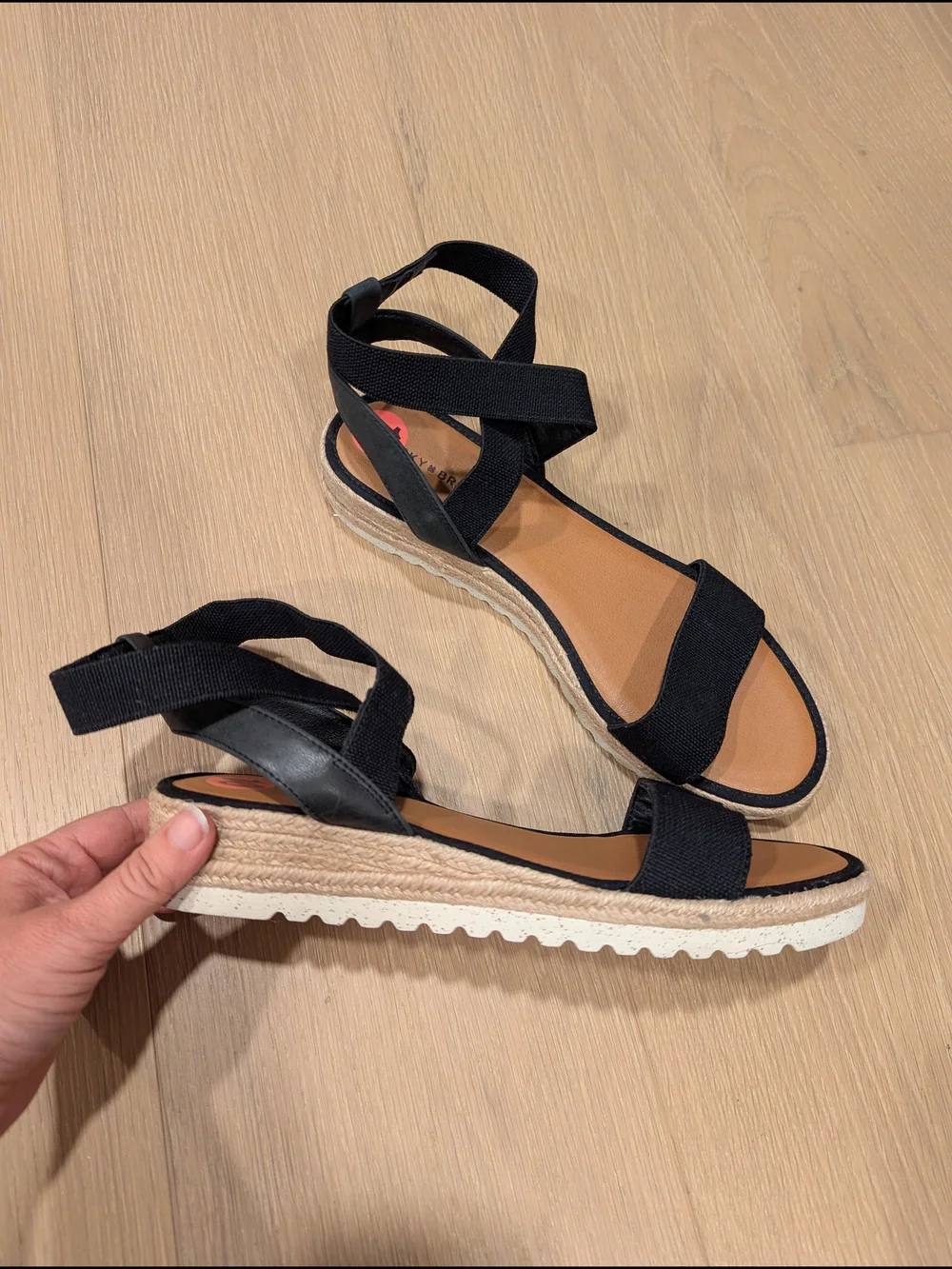 Lucky Brand Black Espadrille Wrap Sandals